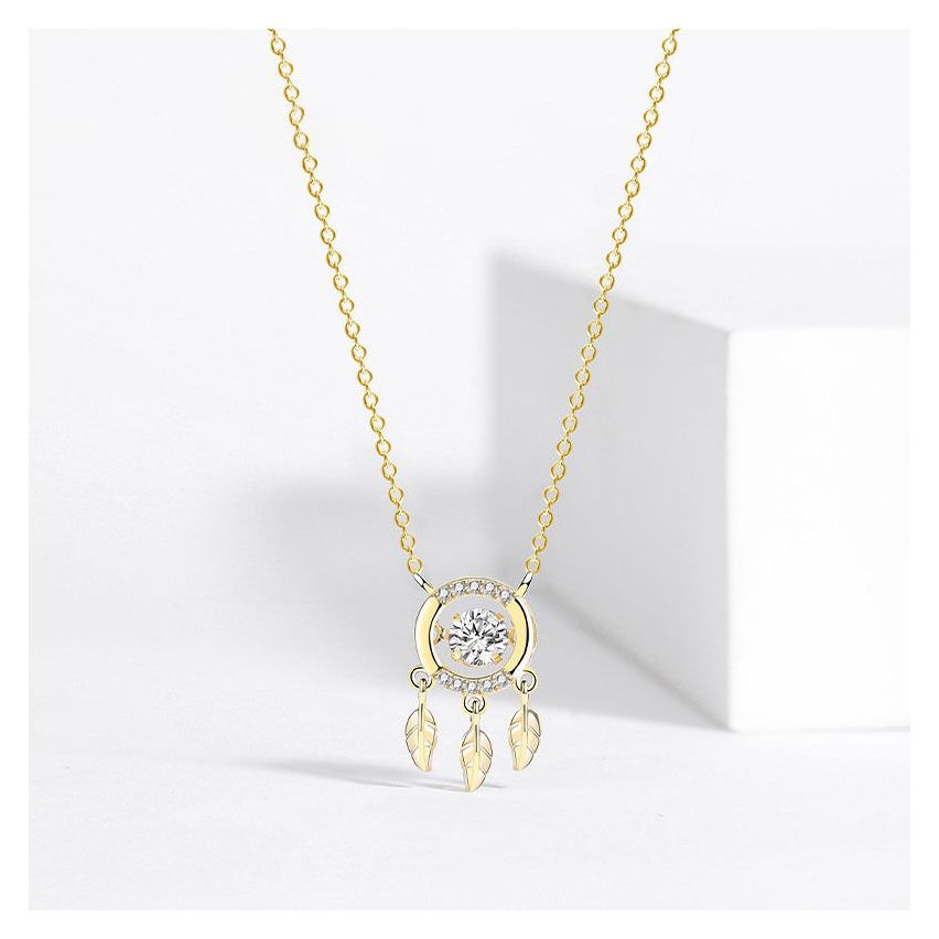 925 Silver Gold Plating Zircon Geometric Pendants