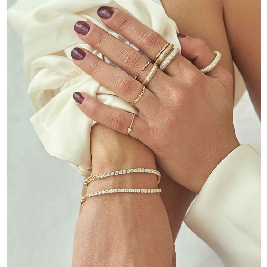 925 Silver Gold Plating Zircon Tennis Bracelets