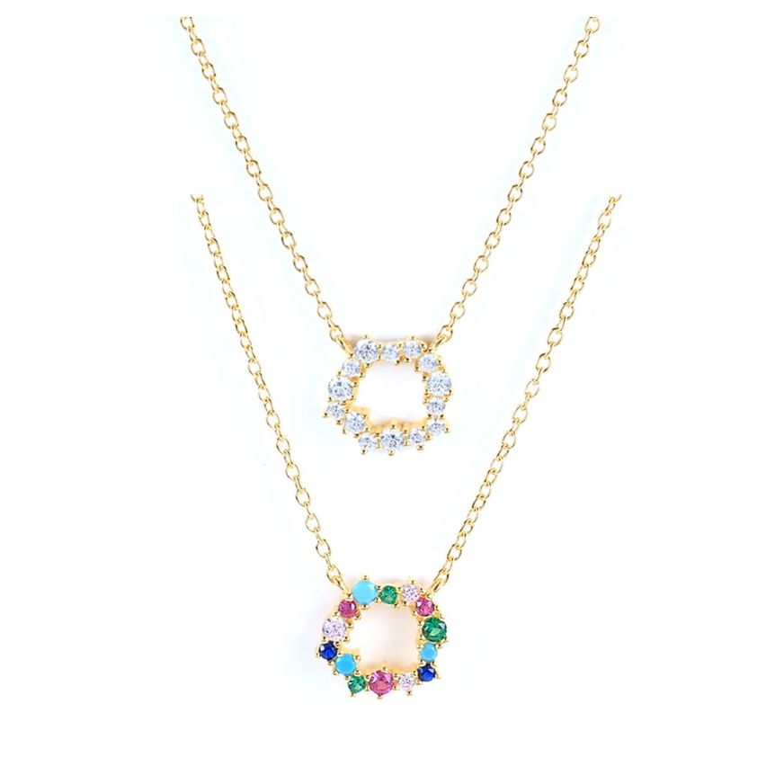 ESSENTIAL Gold Plating 925 Silver Zircon Minimalist Pendants 