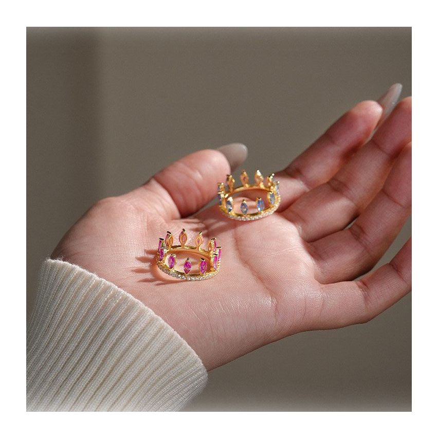 ESSENTIAL Gold Plating 925 Silver Zircon Minimalist Rings