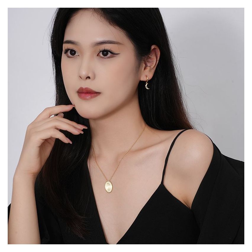 ESSENTIAL Gold Plating 925 Silver Zircon Smooth Pendants