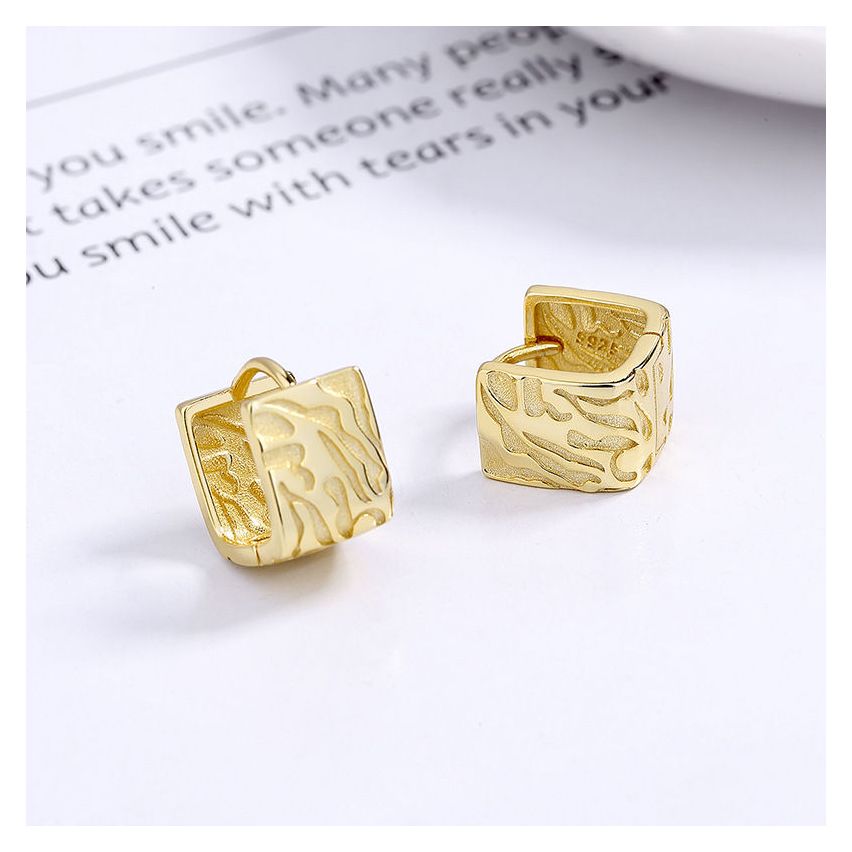 925 Silver Gold Plating Hoop Earrings 4.5g 13x13mm