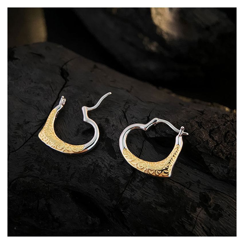 925 Silver Gold Plating Hoop Earrings
