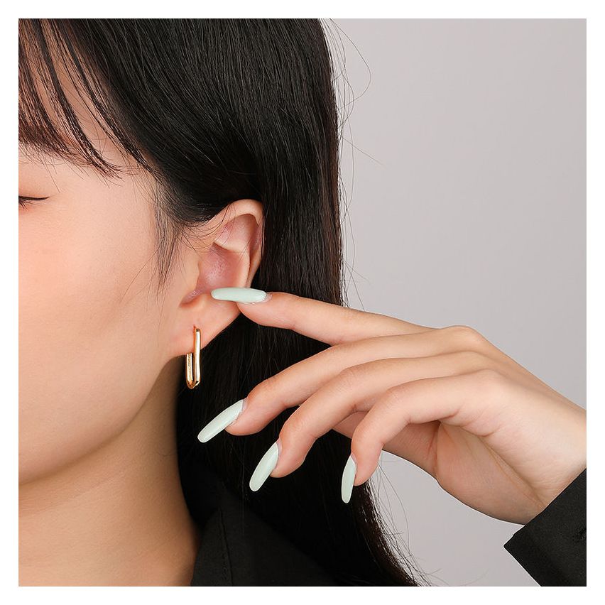 ESSENTIAL Gold Plating 925 Silver Hoop Earrings