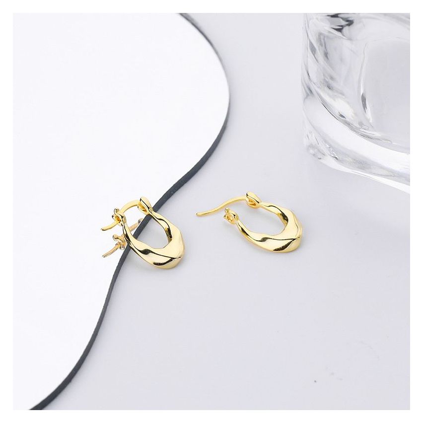ESSENTIAL Gold Plating 925 Silver Hoop Earrings