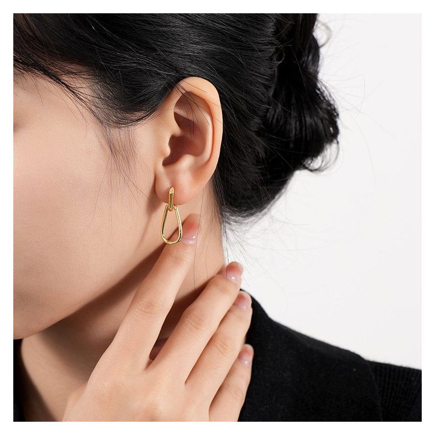 ESSENTIAL Gold Plating 925 Silver Long Earrings