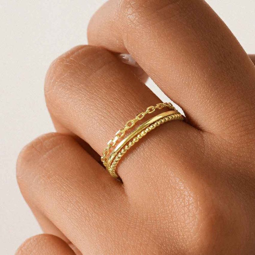 ESSENTIAL Gold Plating 925 Silver Minimalist Rings