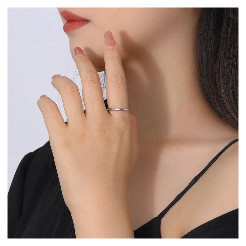 ESSENTIAL Gold Plating 925 Silver Texture Rings