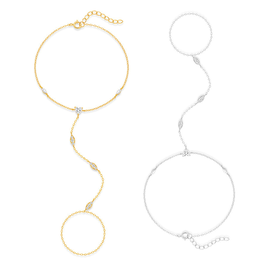 925 Silver Gold Plating Zircon Indians Bracelets 1.55g