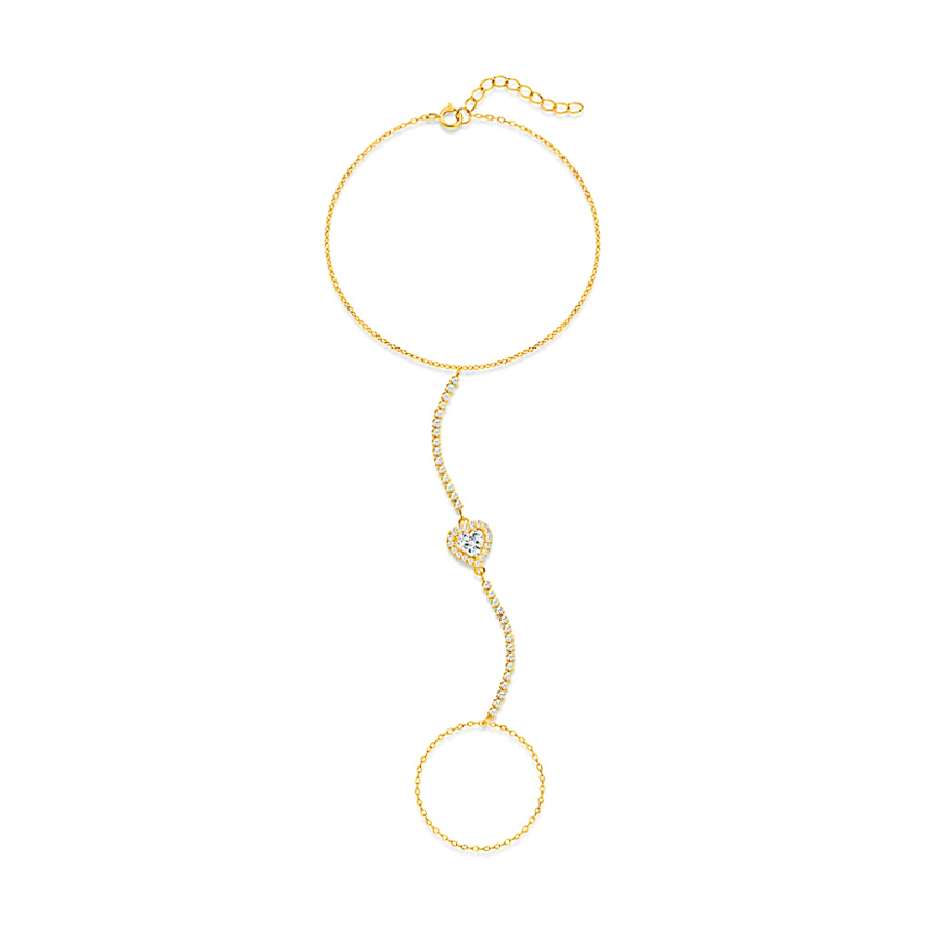 925 Silver Gold Plating Zircon Indians Bracelets 2.3g