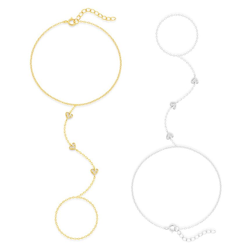 925 Silver Gold Plating Zircon Indians Bracelets 1.2g