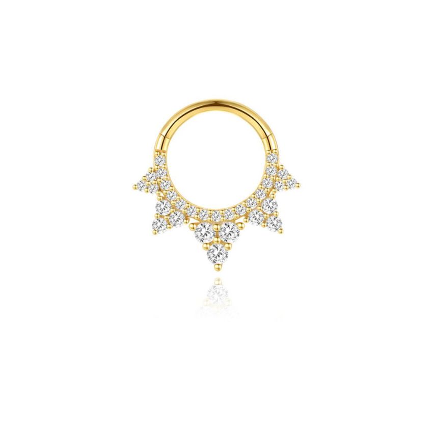 925 Silver New Gold Plating Zircon Piercing Earrings 0.8g