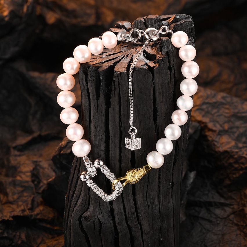 925 Silver Gold & Silver planting Freshwater pearl Pearls Bracelets