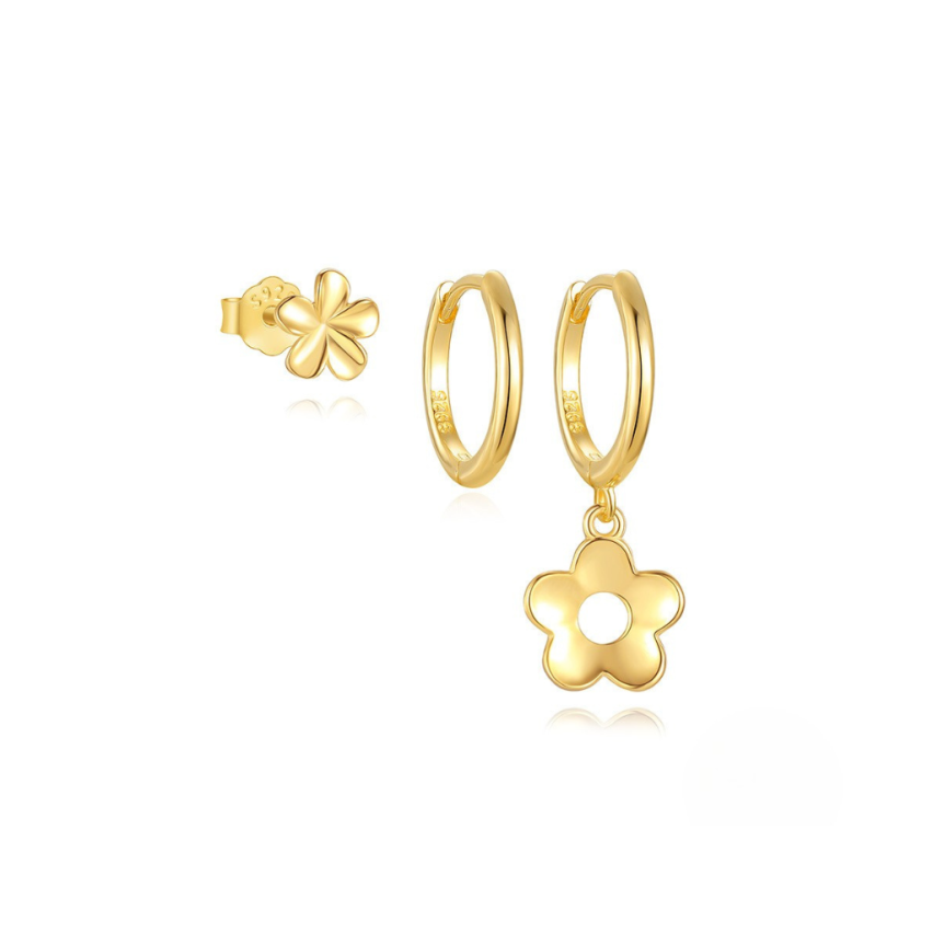 925 Silver New Gold Plating Sets Earrings 1.54g