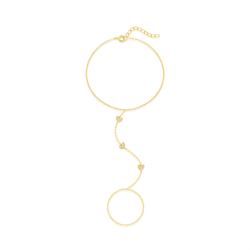 925 Silver New Gold Plating Zircon Indians Bracelets 1.2g