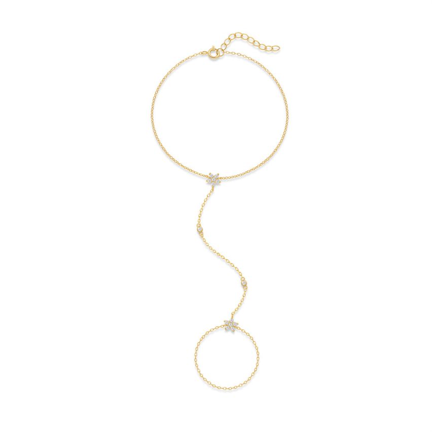 925 Silver New Gold Plating Zircon Indians Bracelets 1.5g