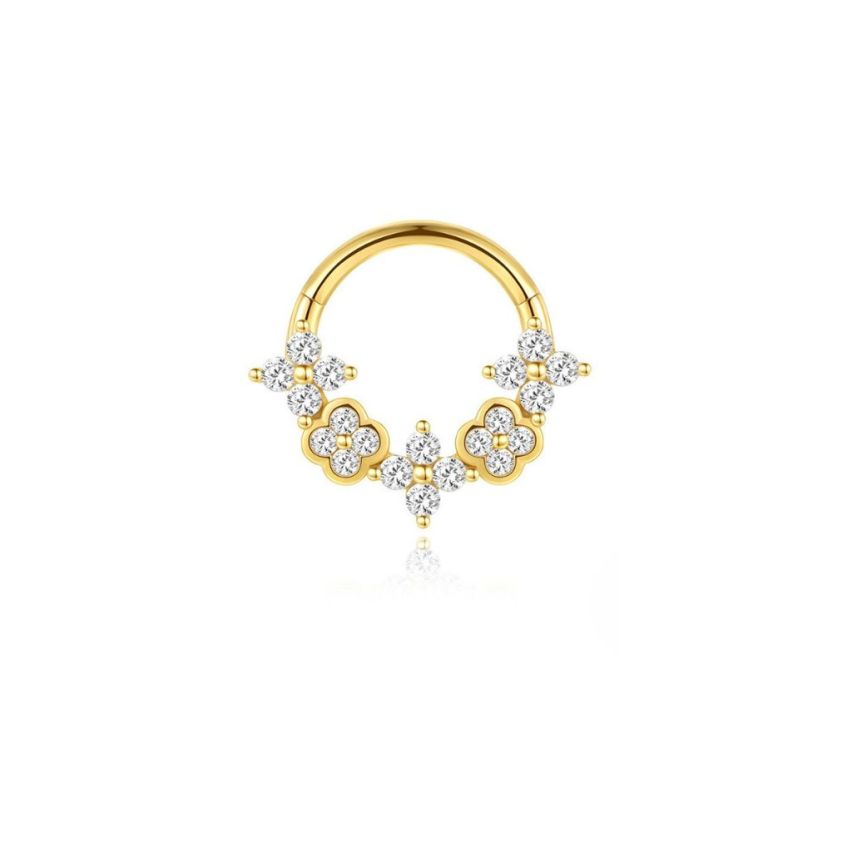 925 Silver New Gold Plating Zircon Piercing Earrings 1g