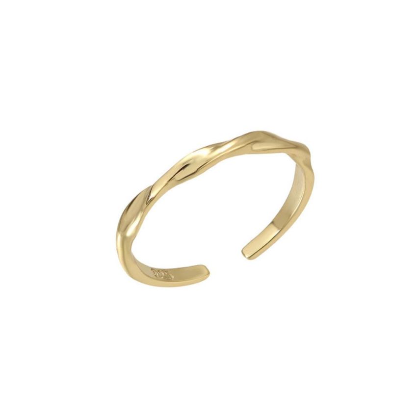 925 Silver New Gold Plating Toe Ring Rings 0.62g