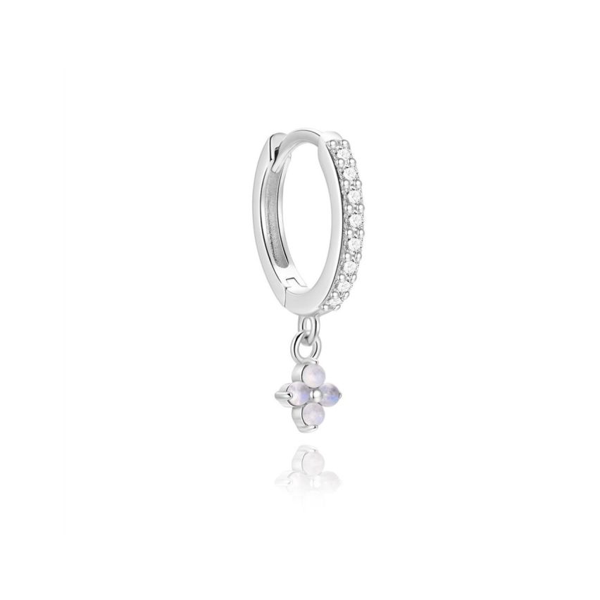 925 Silver New Rhodium Plating Zircon Minimalist Earrings 0.78g