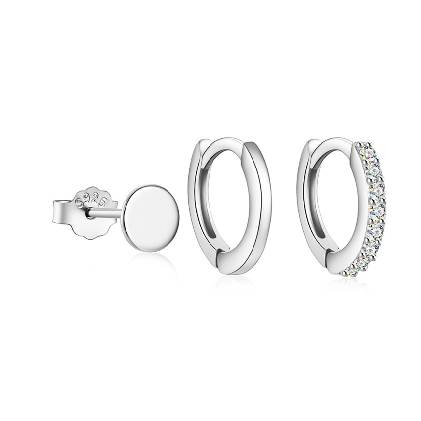 925 Silver New Zircon Sets Earrings 1.34g