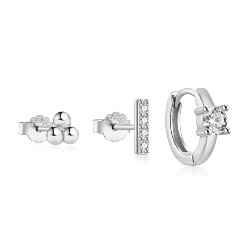 925 Silver New Zircon Sets Earrings 1.42g