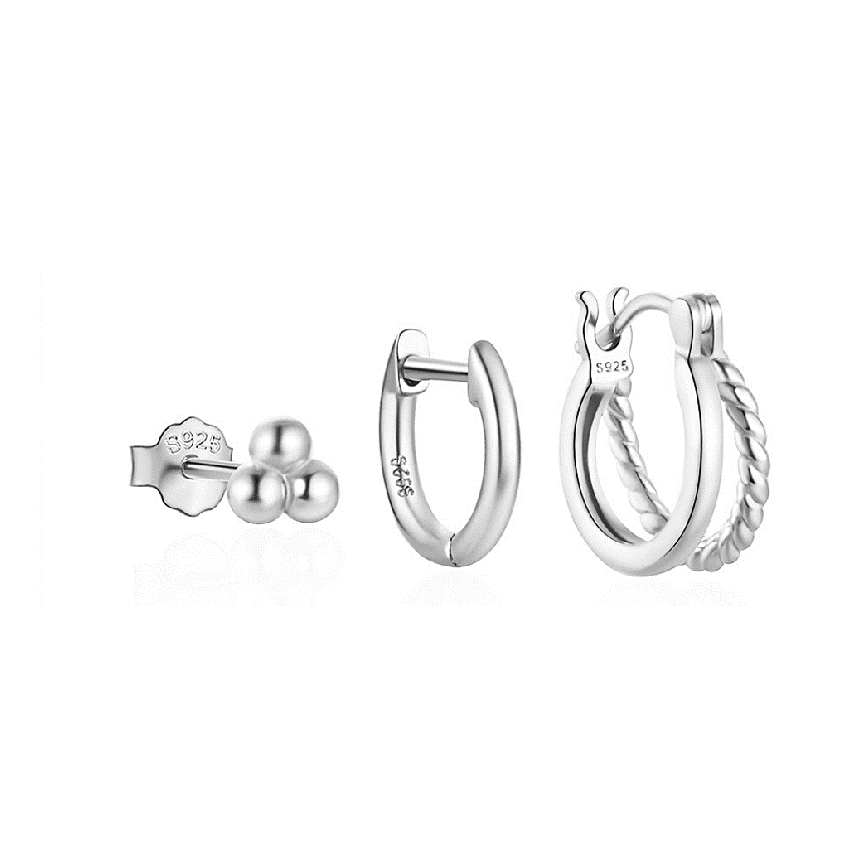 925 Silver New Zircon Sets Earrings 1.45g