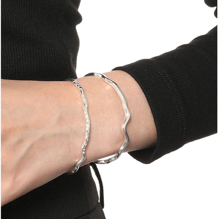 925 Silver Platinum Plating Geometric Bangles