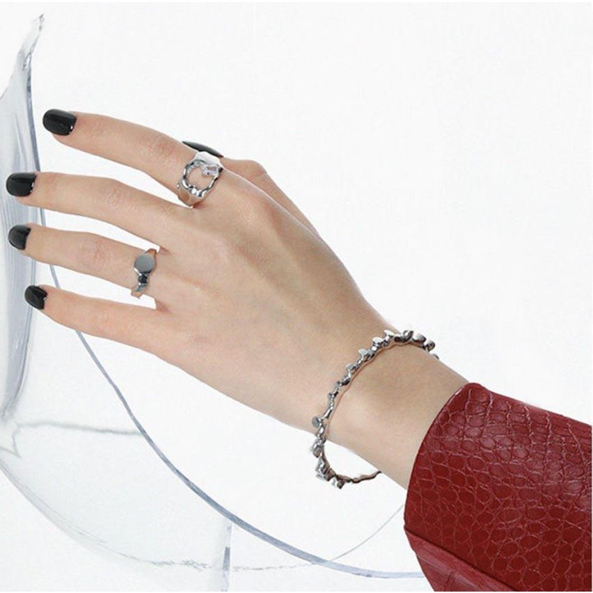 925 Silver Platinum Plating Geometric Bangles