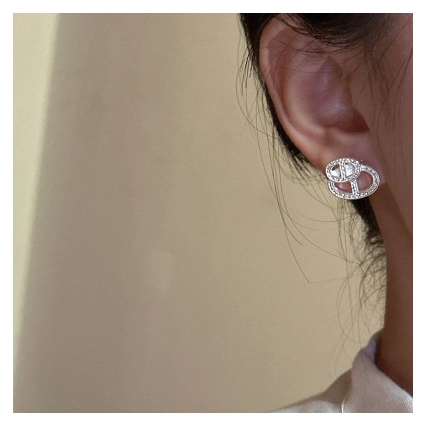 925 Silver Platinum Plating Geometric Earrings