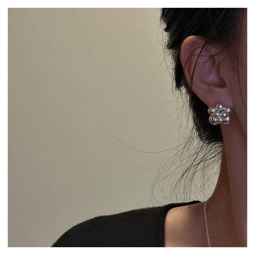 925 Silver Platinum Plating Geometric Earrings