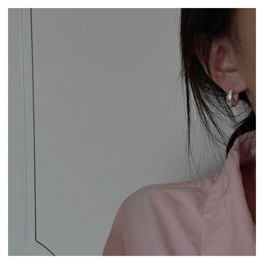 925 Silver Platinum Plating Hoop Earrings