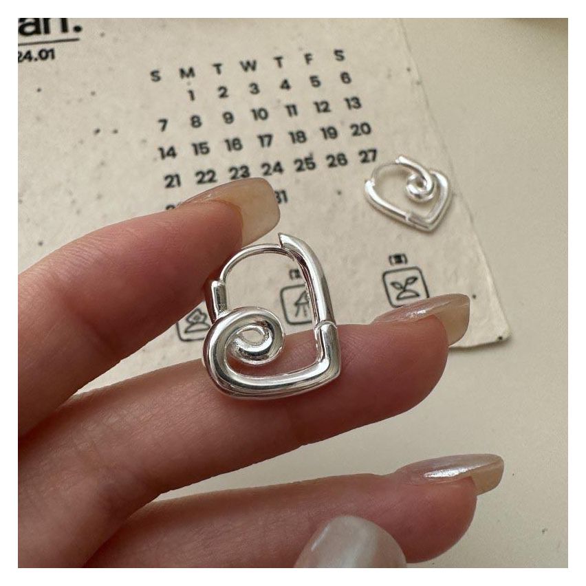 925 Silver Platinum Plating Hoop Earrings