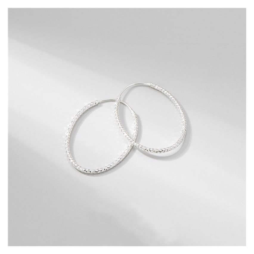 925 Silver Platinum Plating Hoop Earrings
