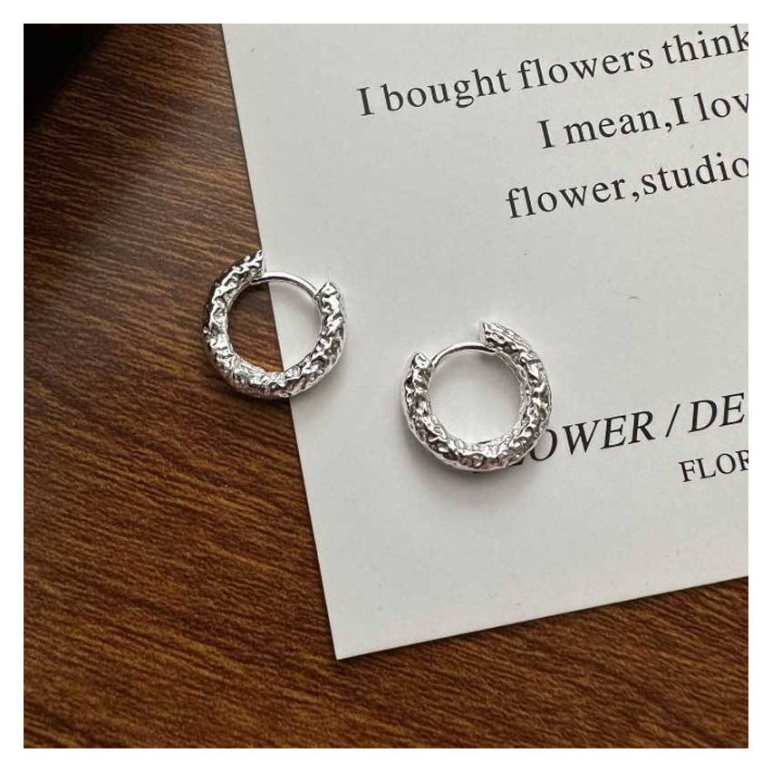 925 Silver Platinum Plating Hoop Earrings