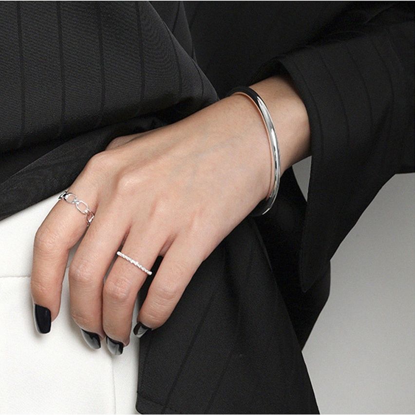 925 Silver Platinum Plating Smooth Bangles