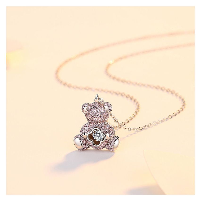 ESSENTIAL Rhodium Plating 925 Silver Zircon Geometric Pendants