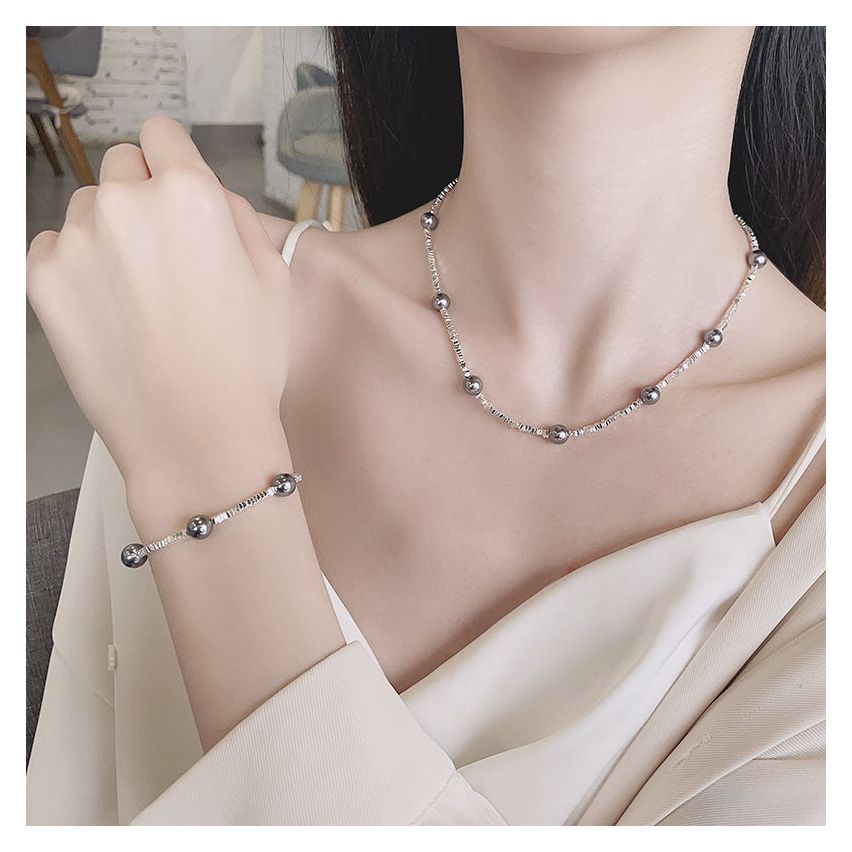 CLASSIC Rhodium Plating 925 Silver Artificial mother of pearl Pearls Pendants