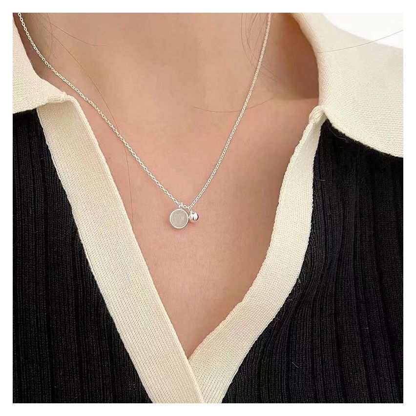 CLASSIC Rhodium Plating 925 Silver Quartz Smooth Pendants