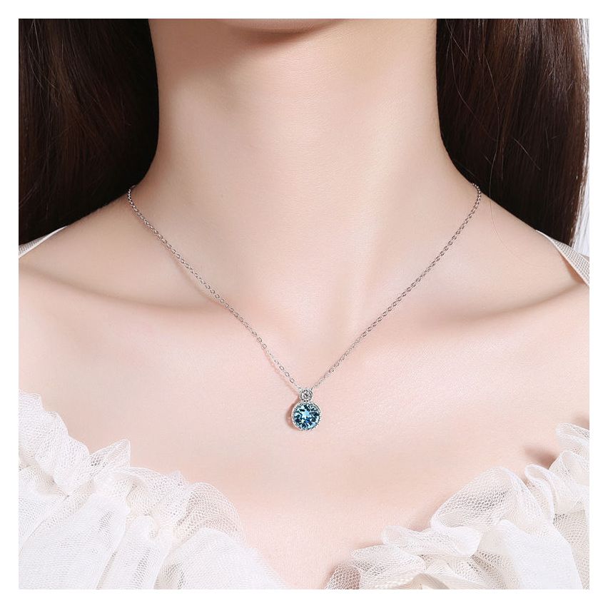 CLASSIC Rhodium Plating 925 Silver Zircon Minimalist Pendants 