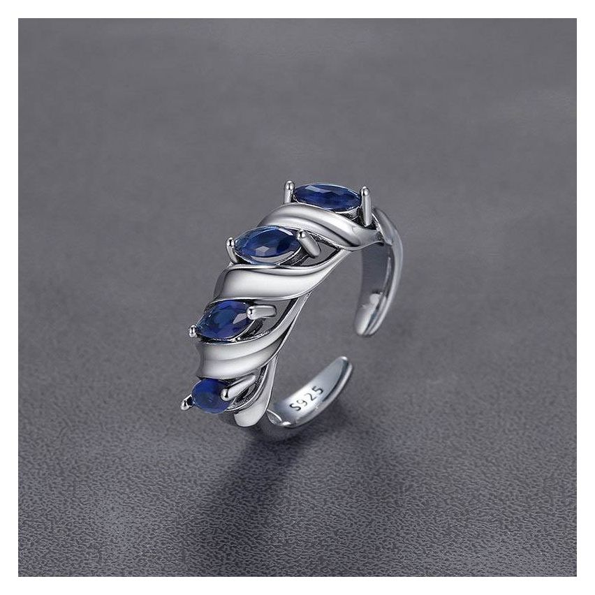 CLASSIC Rhodium Plating 925 Silver Zircon Smooth Rings