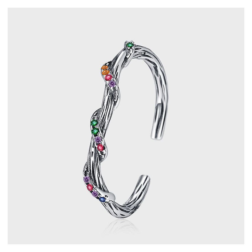 BOHEMIAN Rhodium Plating 925 Silver Zircon Balinese Rings