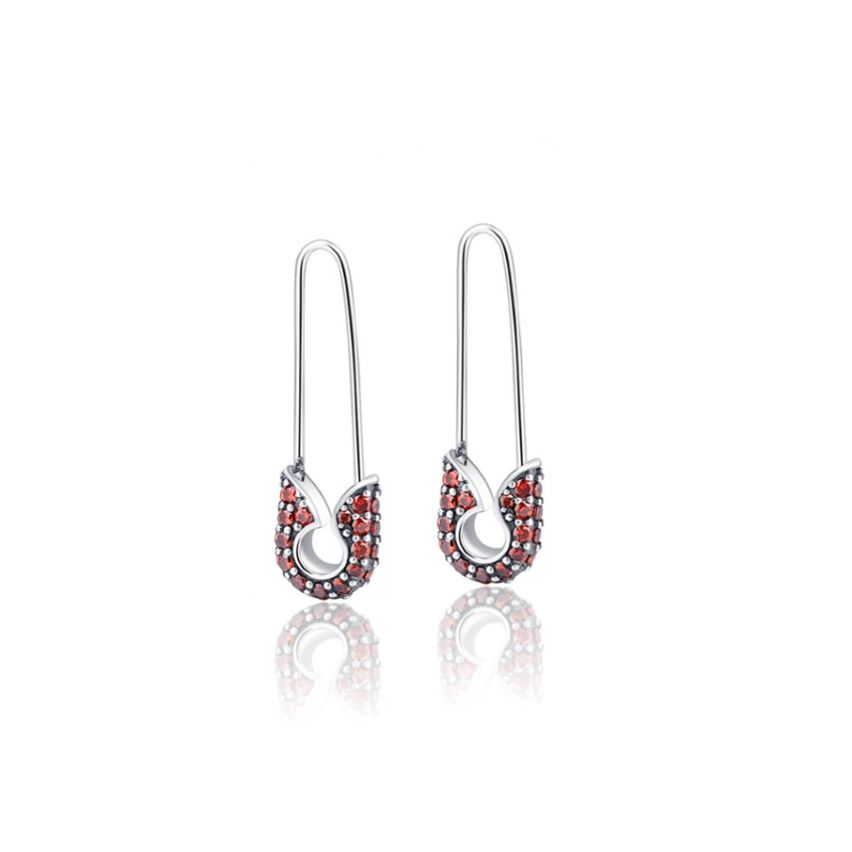 Rhodium Plating Zircon Zircon Earrings 