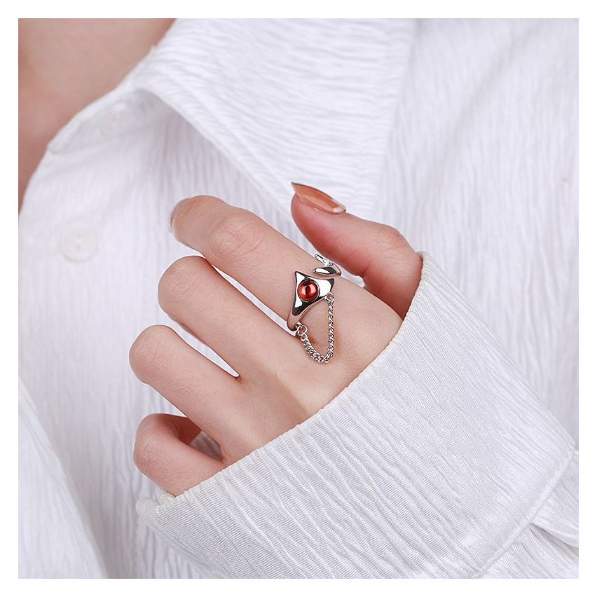 BOHEMIAN Rhodium Plating 925 Silver Zircon Geometric Rings