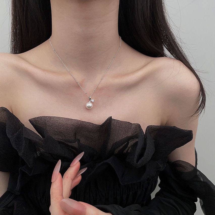 CLASSIC Rhodium Plating 925 Silver Shijia pearl Pearls Pendants