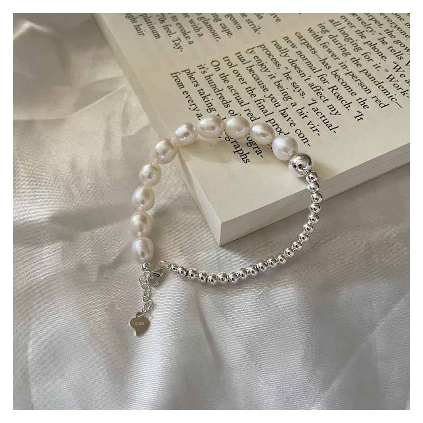 925 Silver Rhodium Plating Freshwater pearl Pearls Bracelets