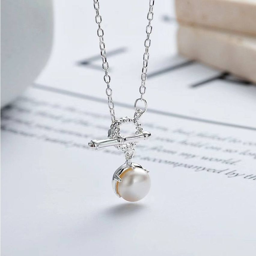 CLASSIC Rhodium Plating 925 Silver Freshwater pearl Pearls Pendants