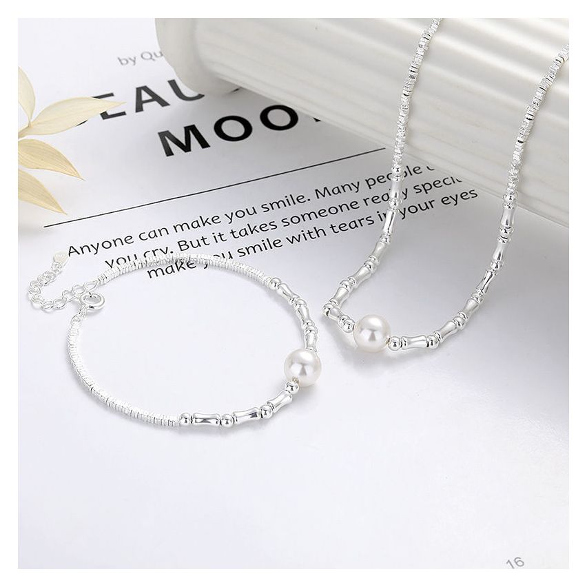 CLASSIC Rhodium Plating 925 Silver Freshwater pearl Pearls Pendants