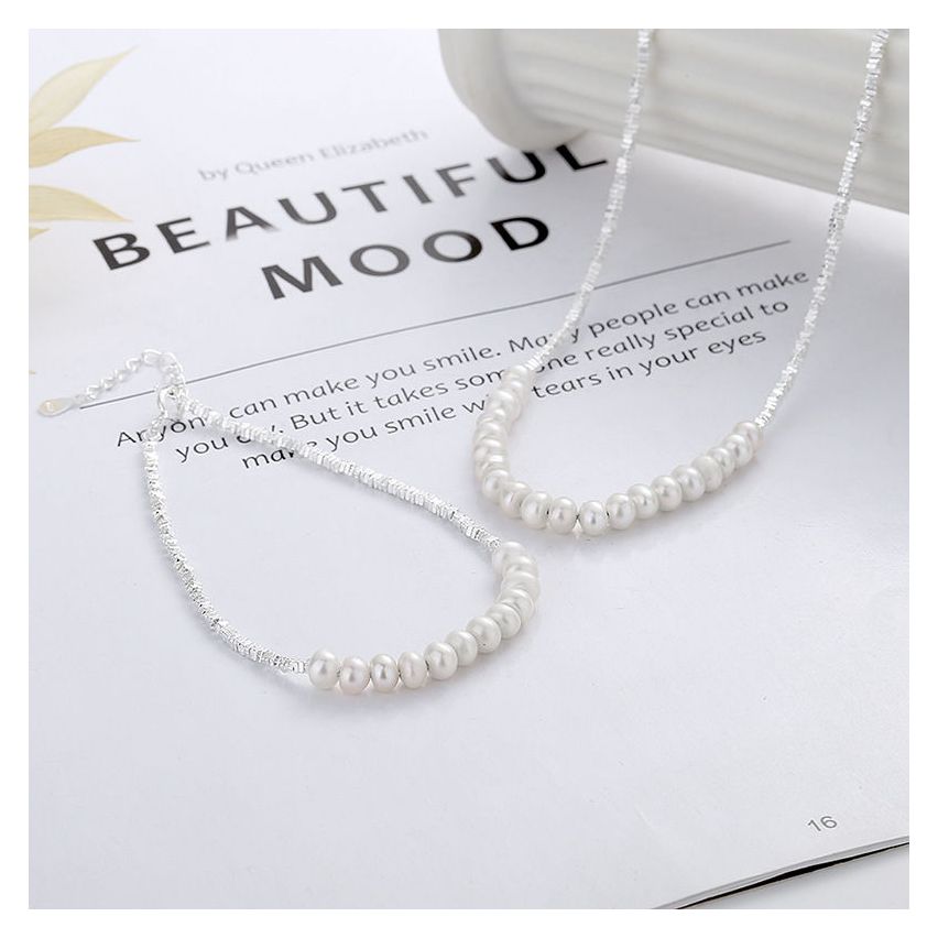 CLASSIC Rhodium Plating 925 Silver Freshwater pearl Pearls Pendants