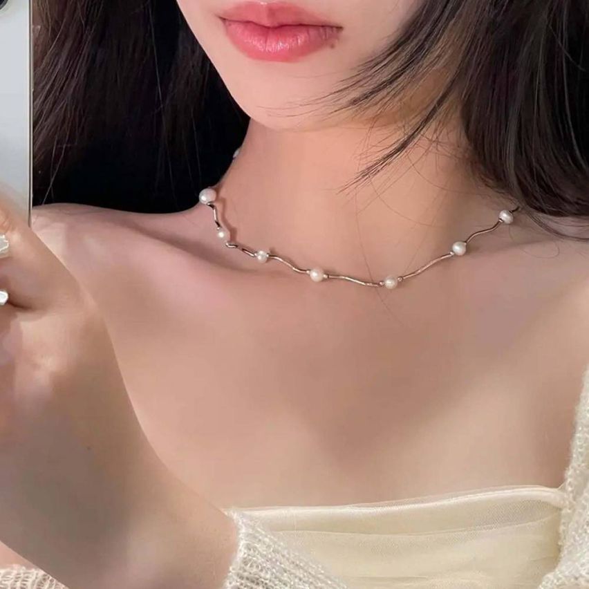 CLASSIC Rhodium Plating 925 Silver Freshwater pearl Pearls Pendants