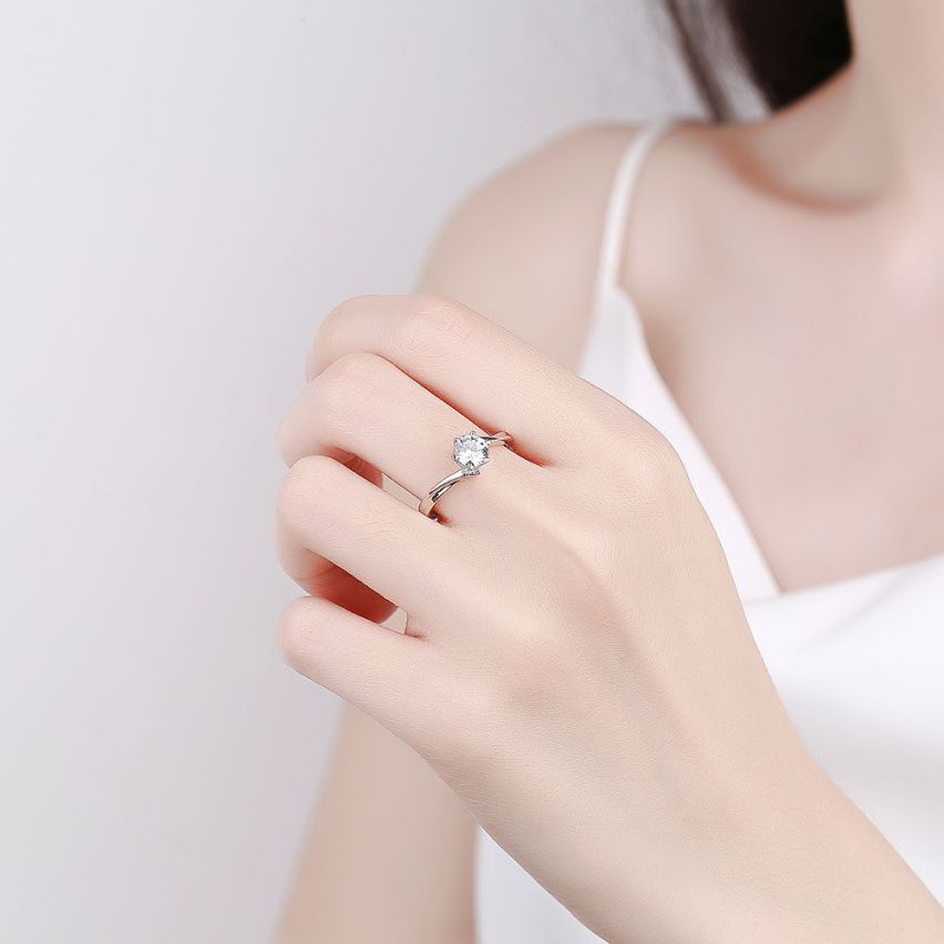 CLASSIC Rhodium Plating 925 Silver Promise ring Rings